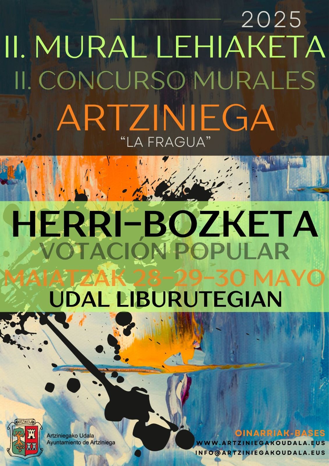 Cartel anunciador de la votación del II certamen de murales y fachadas de Artziniega