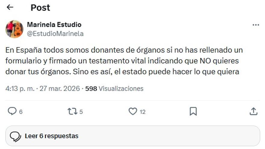 Esta afirmación tergiversa el 'consentimiento presunto'. Si el fallecido no ha expresado su negativa, la familia tiene la última palabra.