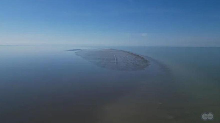 La nueva isla descubierta en el Mar Caspio.