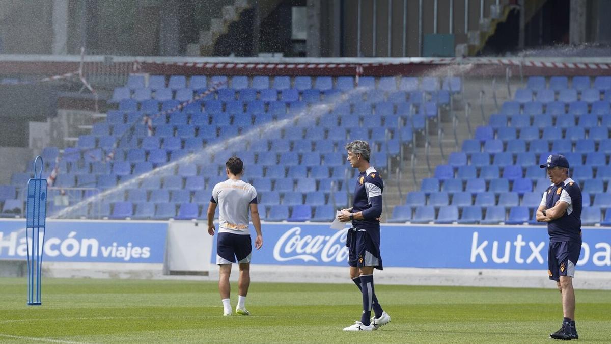 Imanol este martes en Zubieta. / RUBEN PLAZA