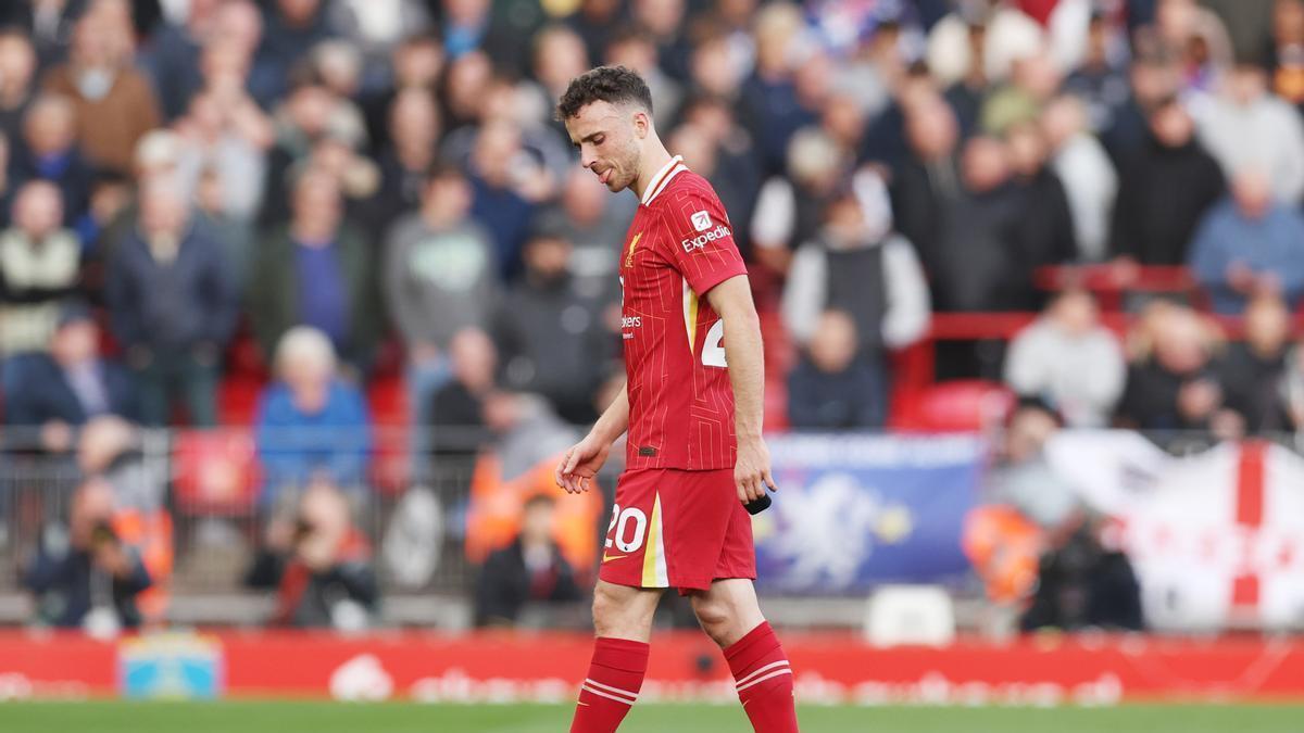 Diogo Jota en un partido de la 'premier' con el Liverpool. EP