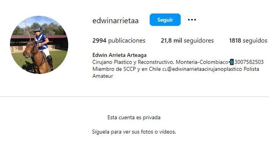 Cuenta de Instagram de Edwin Arrieta.