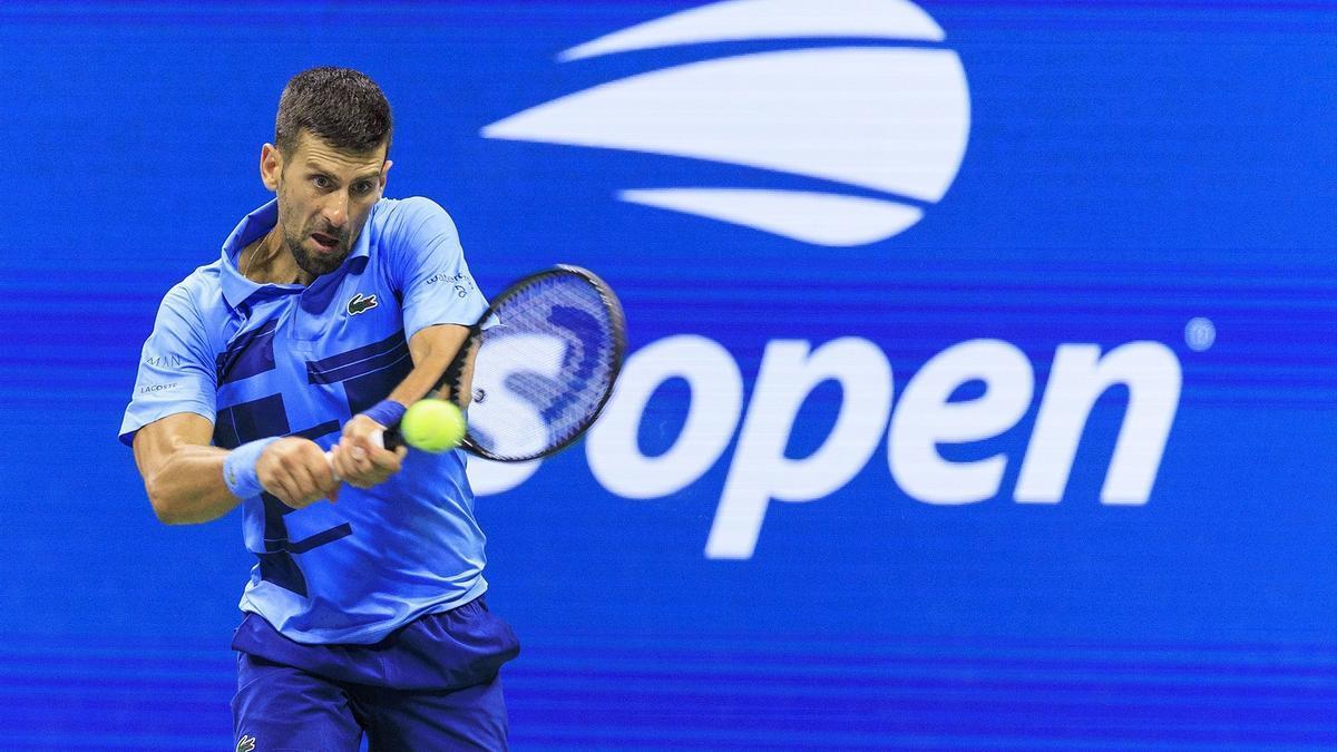 Djokovic, durante el enfrentamiento contra Popyrin.