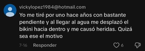 Comentario de una persona en Tik Tok.