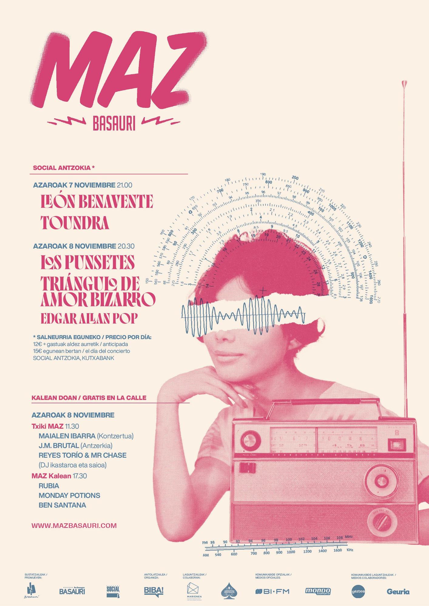 Cartel con la programación de MAZ Basauri 2025