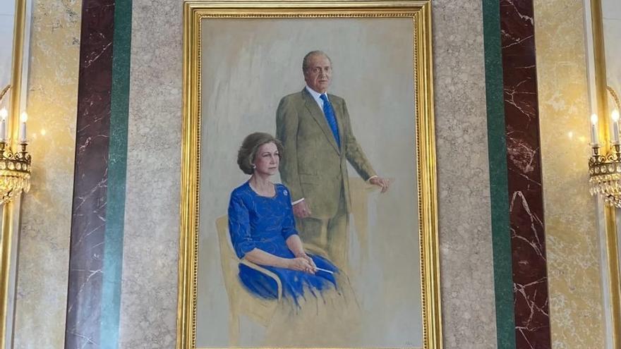 Retrato de Juan Carlos I y Sofía en el Congreso.