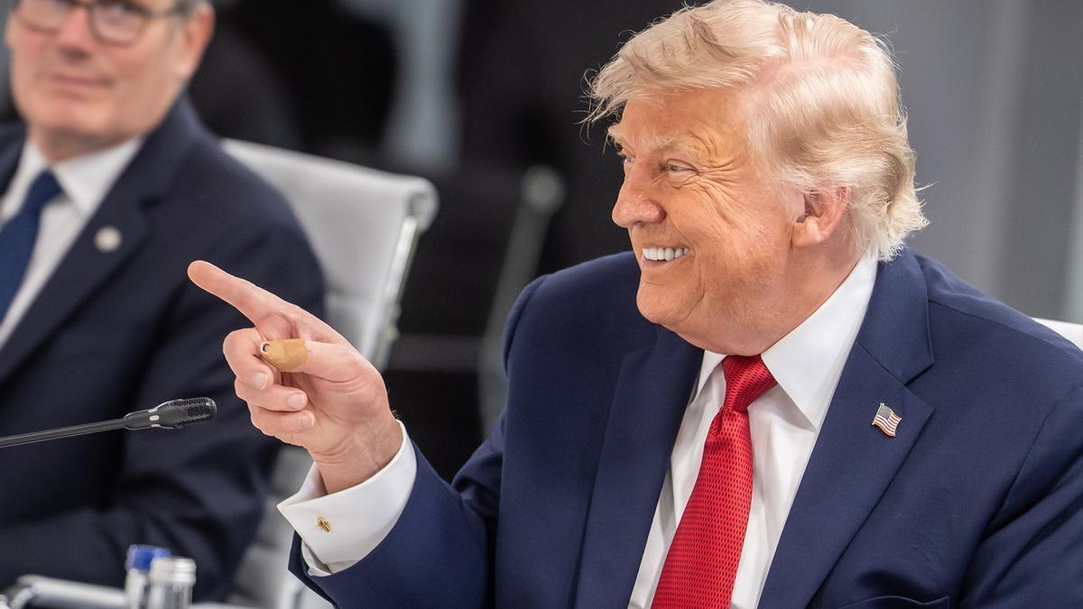 Trump en la última jornada de la cumbre del G7 en la localidad francesa de Évian.