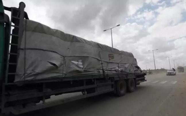 Camión con ayuda humanitaria para la Franja Gaza