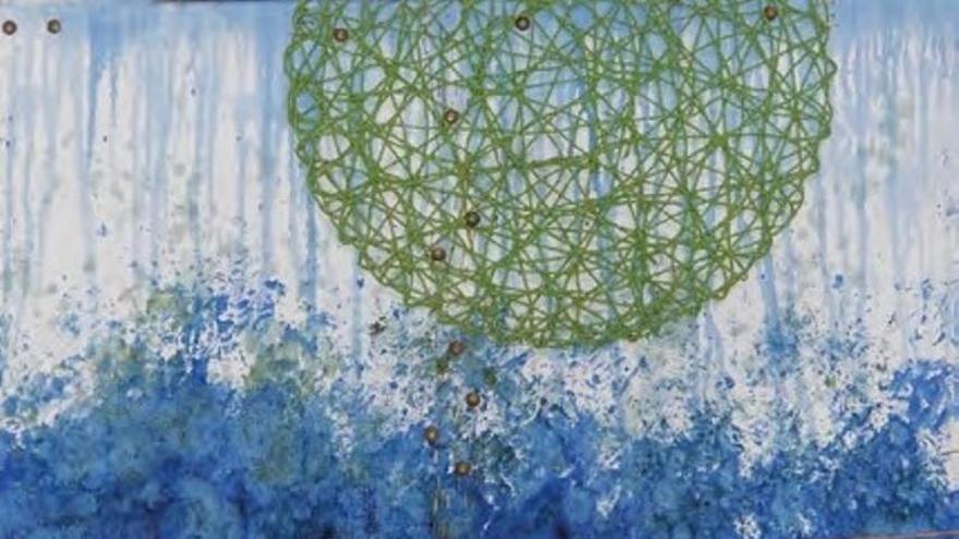 Una de las obras que la artista Maite Carrillo expone en Aroztegi aretoa.