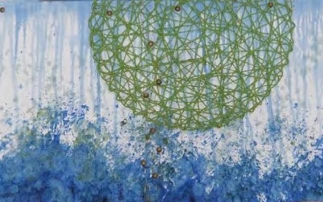 Una de las obras que la artista Maite Carrillo expone en Aroztegi aretoa.