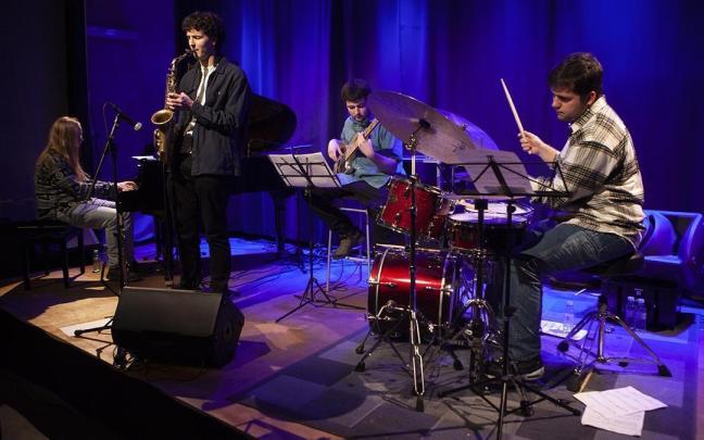 El cuarteto del saxofonista vasco Eneko Diéguez, en acción en un concierto.