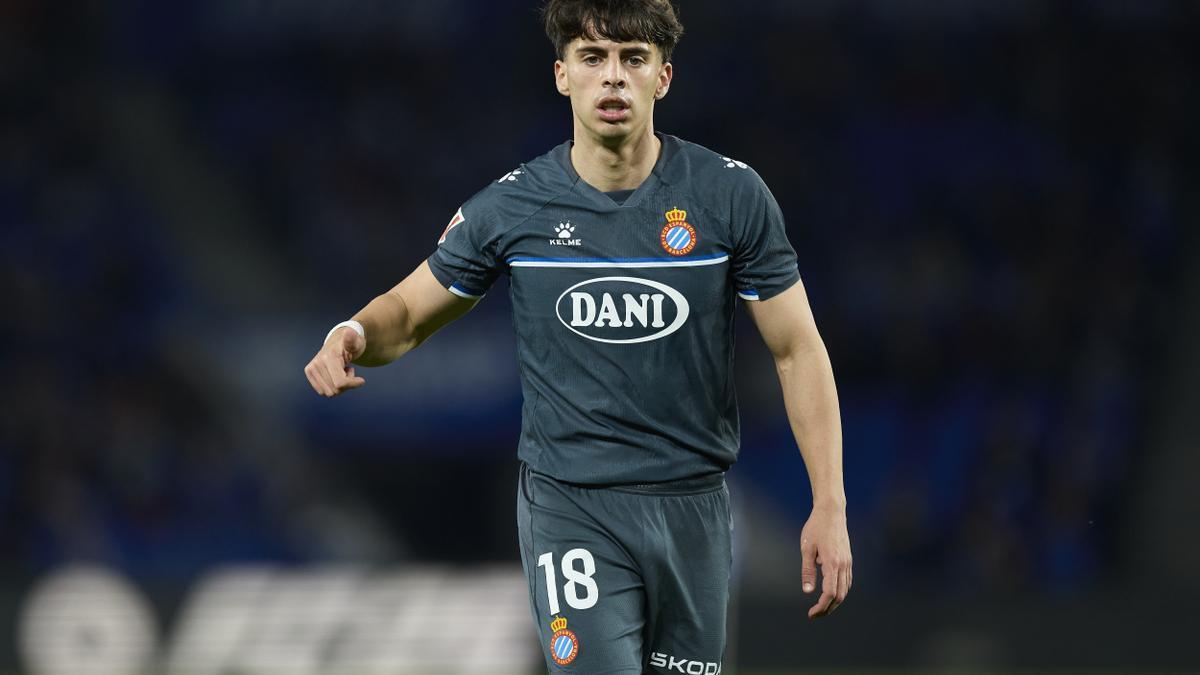 Álvaro Aguado, en un partido con el Espanyol.