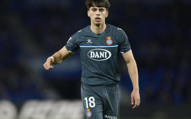 Álvaro Aguado, en un partido con el Espanyol.