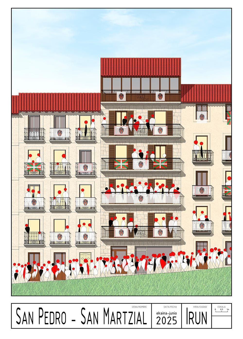 Cartel de fiestas de San Pedro y San Martzial, de Irun