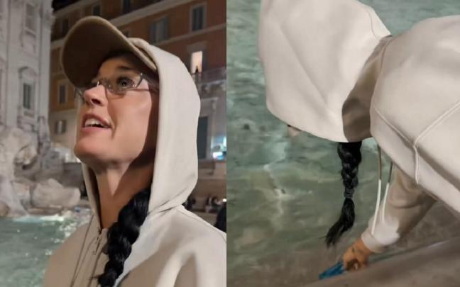 La cantante, montando el show en Roma.