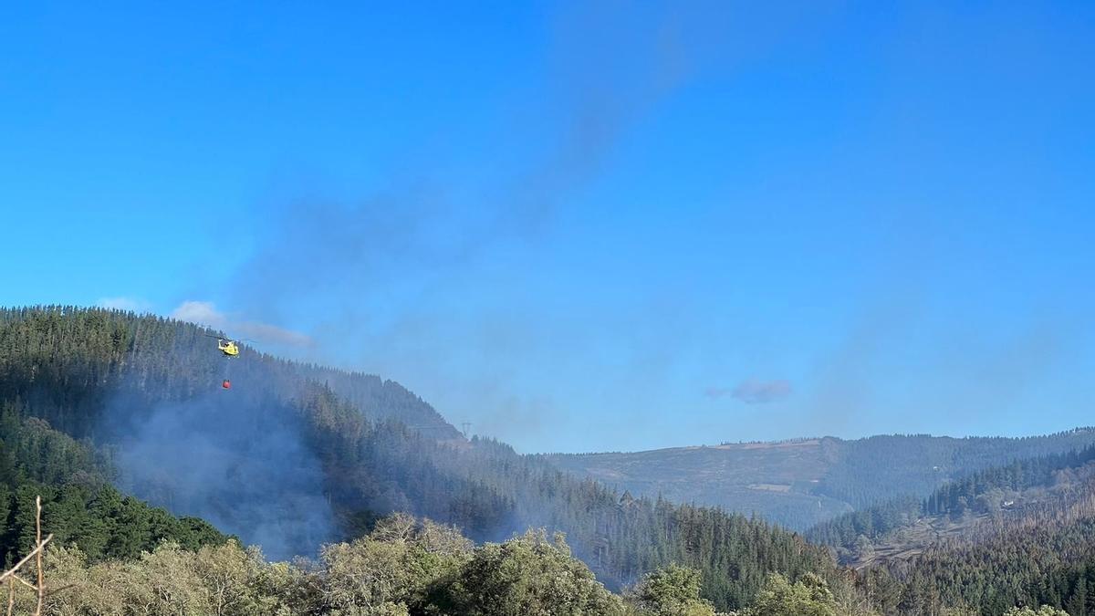Imagen de archivo de un incendio forestal en Euskadi