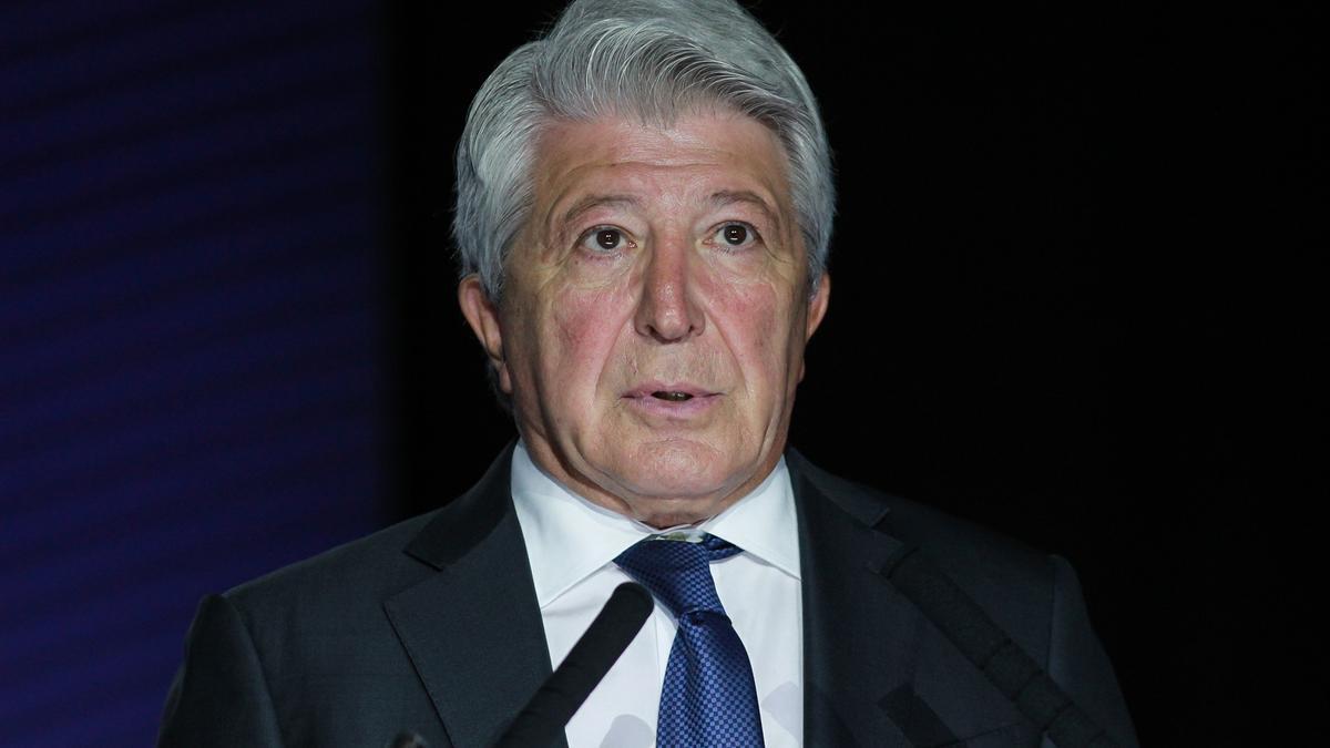 El presidente del Atlético de Madrid, Enrique Cerezos