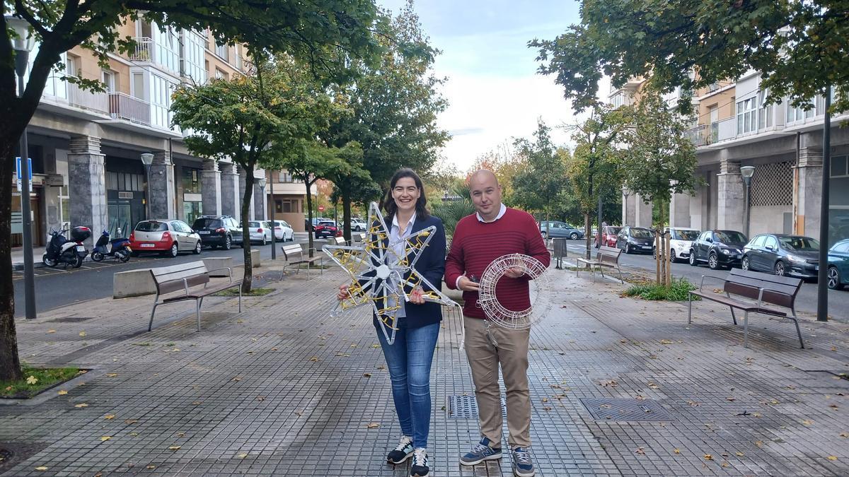 Nuria Alzaga, delegada de Impulso de Ciudad y Promoción Económica, y Gorka Álvarez, delegado de Obras, Mantenimiento e Infraestructuras.