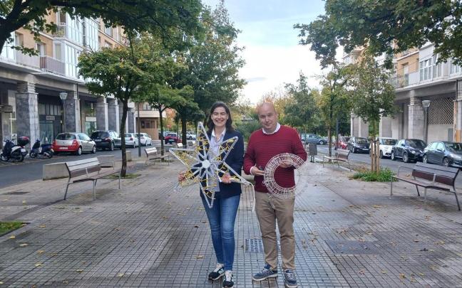 Nuria Alzaga, delegada de Impulso de Ciudad y Promoción Económica, y Gorka Álvarez, delegado de Obras, Mantenimiento e Infraestructuras.
