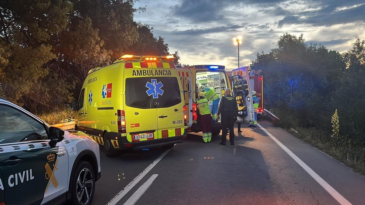 Ambulancias en el lugar en el que se produjo el accidente.