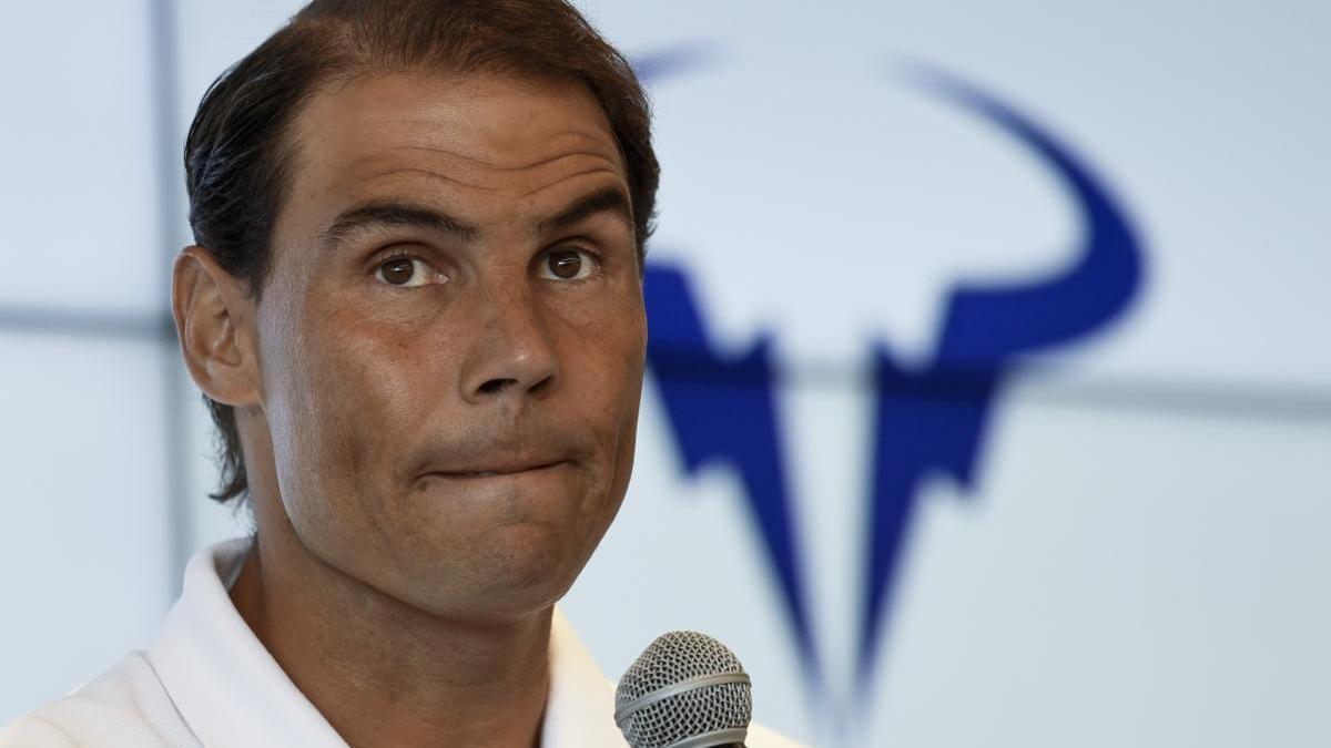 Rafa Nadal durante una rueda de prensa.