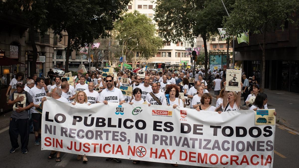 Manifestación de los funcionarios de Justicia.