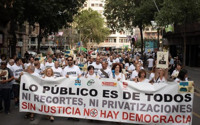 Manifestación de los funcionarios de Justicia.