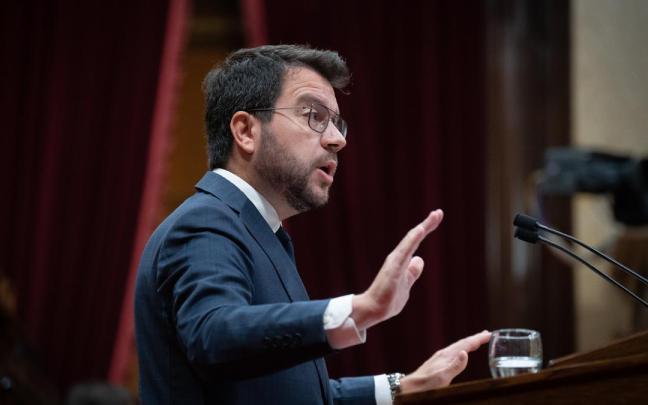Pere Aragonès, en el Parlament.