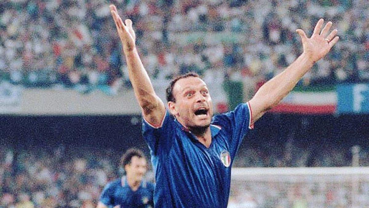 El italiano Salvatore 'Totó' Schillaci, durante el Mundial de Italia'90.