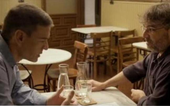 Pedro Sánchez durante un fragmento de su entrevista con Évole. Pedro Sánchez durante un fragmento de su entrevista con Évole.