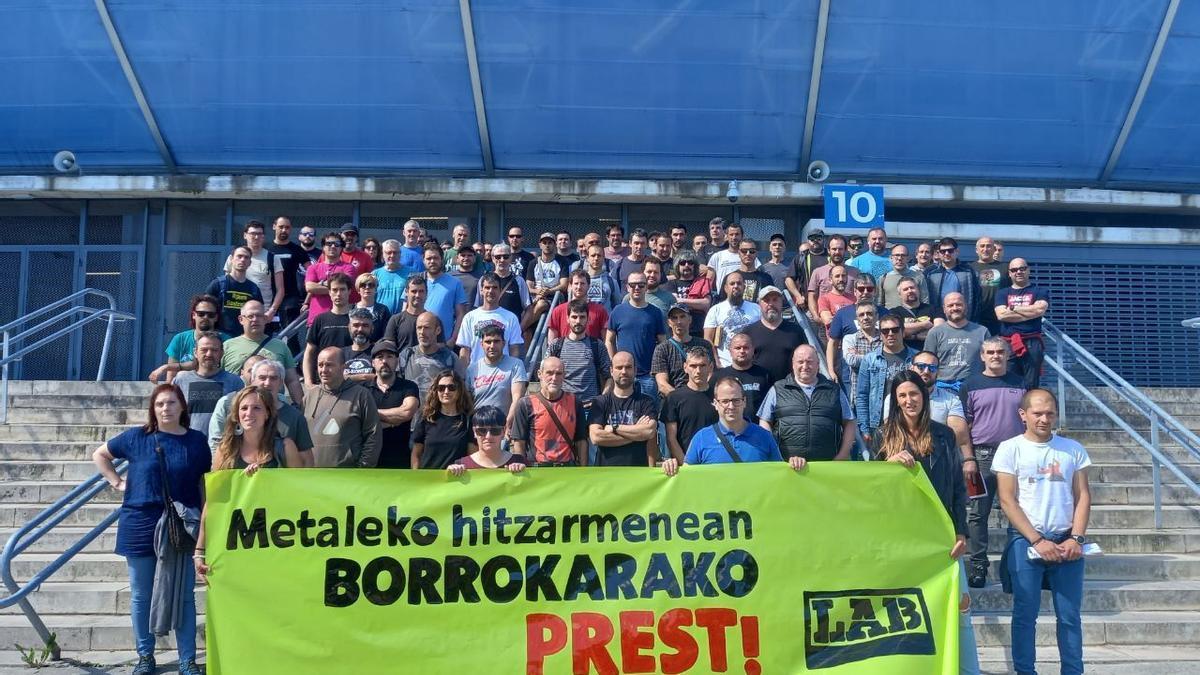 Asamblea de delegados del Metal de Gipuzkoa de LAB celebrada hoy. N.G.