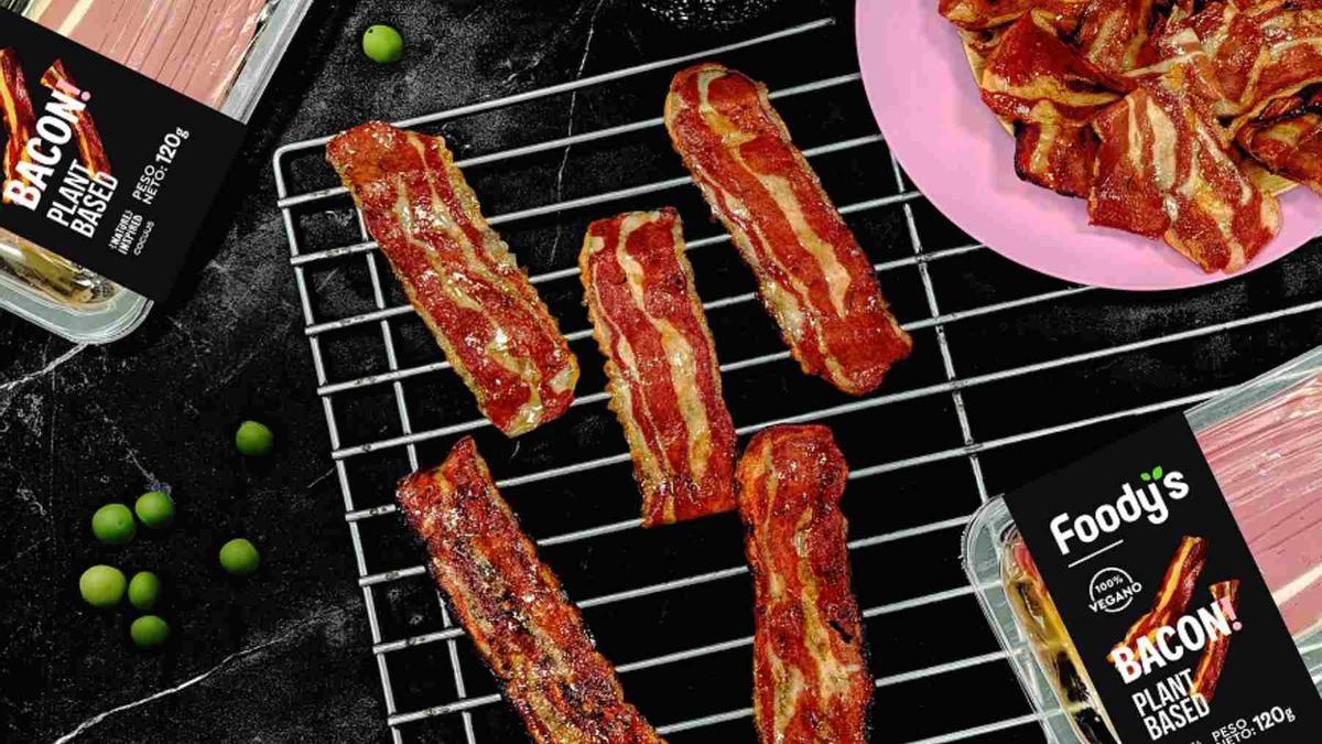 Así es el bacon vegano bioimpreso en 3D.