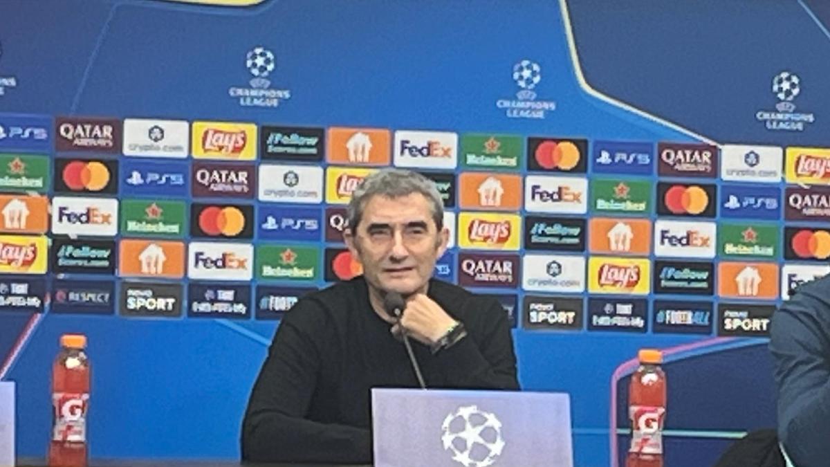 Ernesto Valverde, esta tarde en conferencia de prensa en Praga