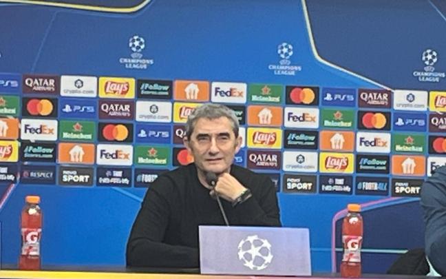 Ernesto Valverde, esta tarde en conferencia de prensa en Praga