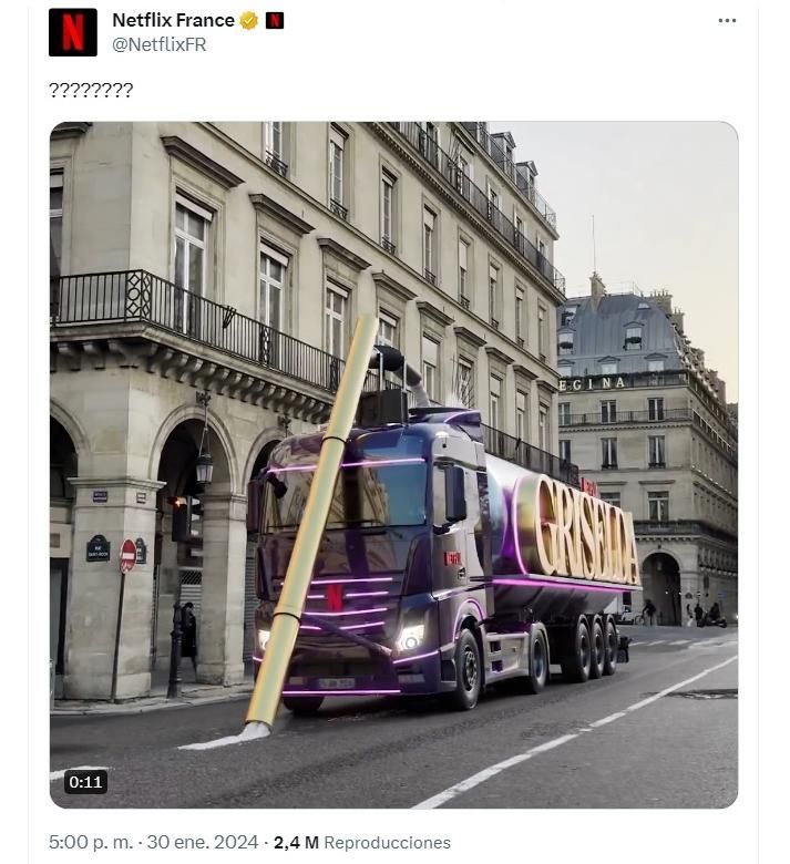 Captura del tuit de Netflix Francia antes de que lo borraran.