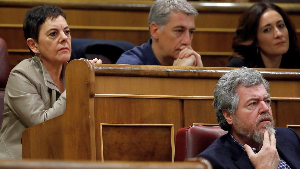 Los diputados y candidatos a la reelección por EH Bildu, Mertxe Aizpurua y Oskar Matute.