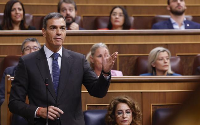 El presidente del Gobierno, Pedro Sánchez interviene en una sesión del control.