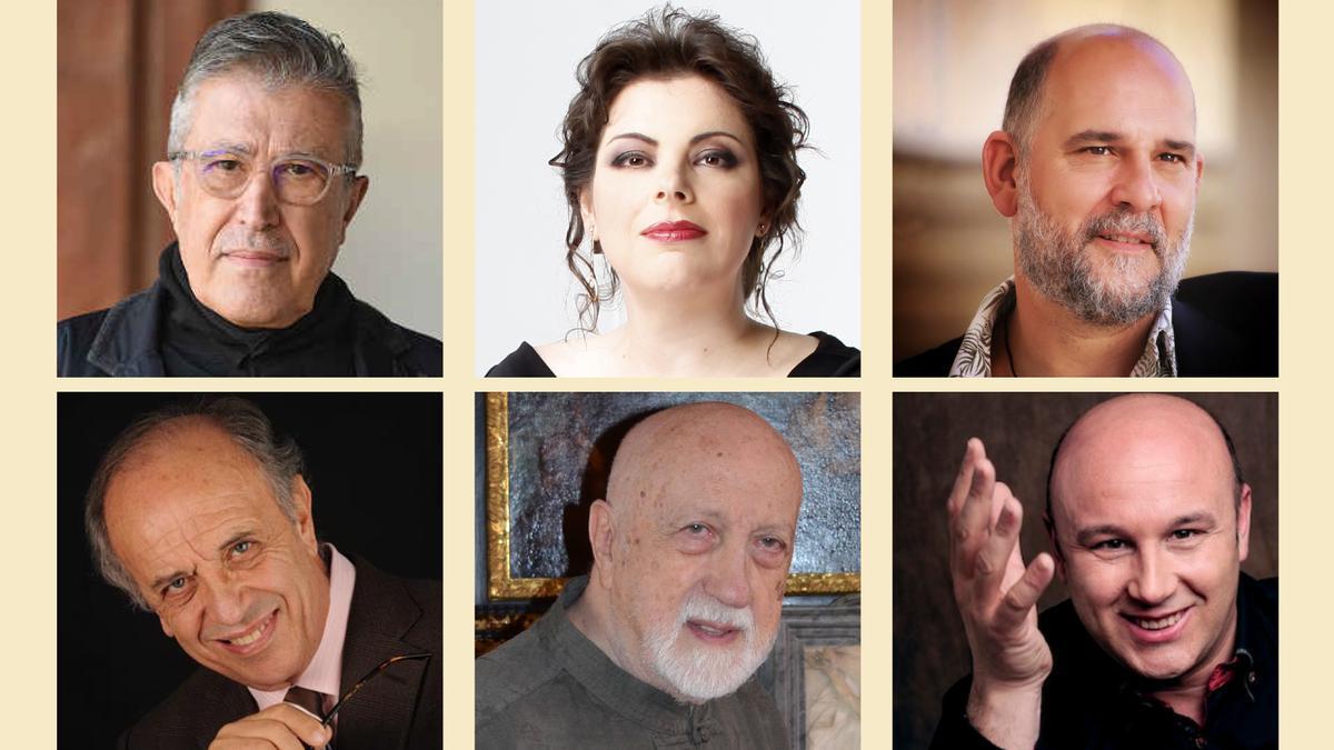 Algunos de los premiados: Emilio Sagi, Daniella Barcellona, Juan Jesús Rodríguez, Leo Nucci, Pier Luigi Pizzi y Riccardo Friza.