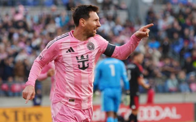 Leo Messi celebra un gol con el Inter Miami.