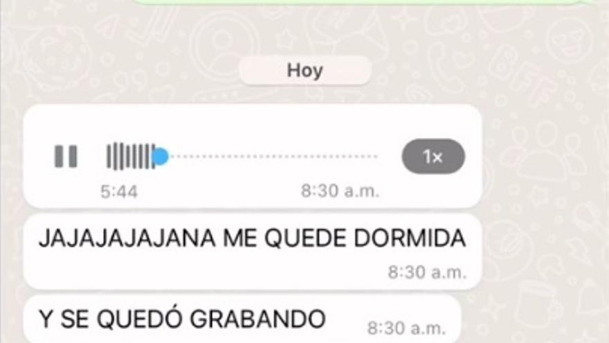 La captura de parte de la conversación.