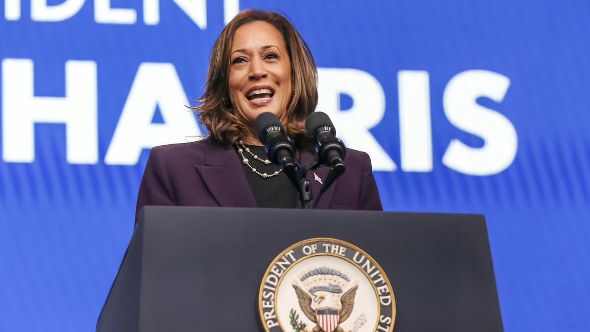 Kamala Harris, durante un acto electoral