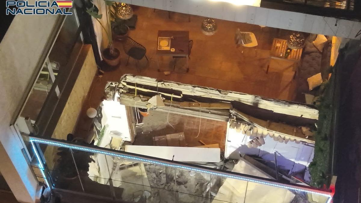 Imagen aérea del edifico derrumbado