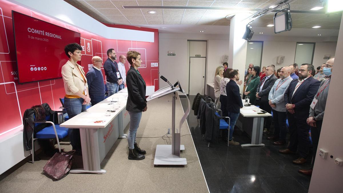 María Chivite interviene en el Comité Regional del PSN-PSOE