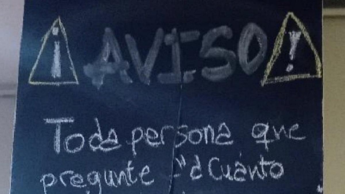 El comienzo del cartel.