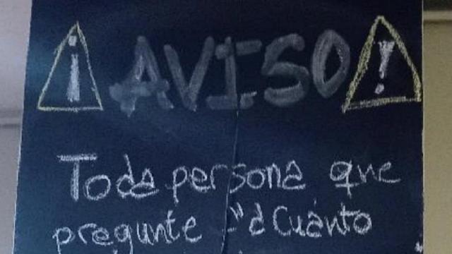 El comienzo del cartel.