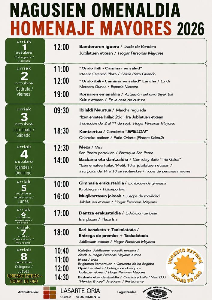 Cartel con la programación.