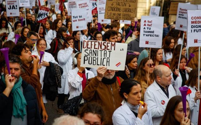 Una de las manifestaciones celebradas durante la huelga de profesionales sanitarios.