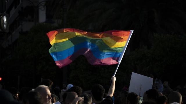 Un hombre ondea una bandera arcoíris durante una manifestación del Orgullo LGTBI. / EP Un hombre ondea una bandera arcoíris durante una manifestación del Orgullo LGTBI.