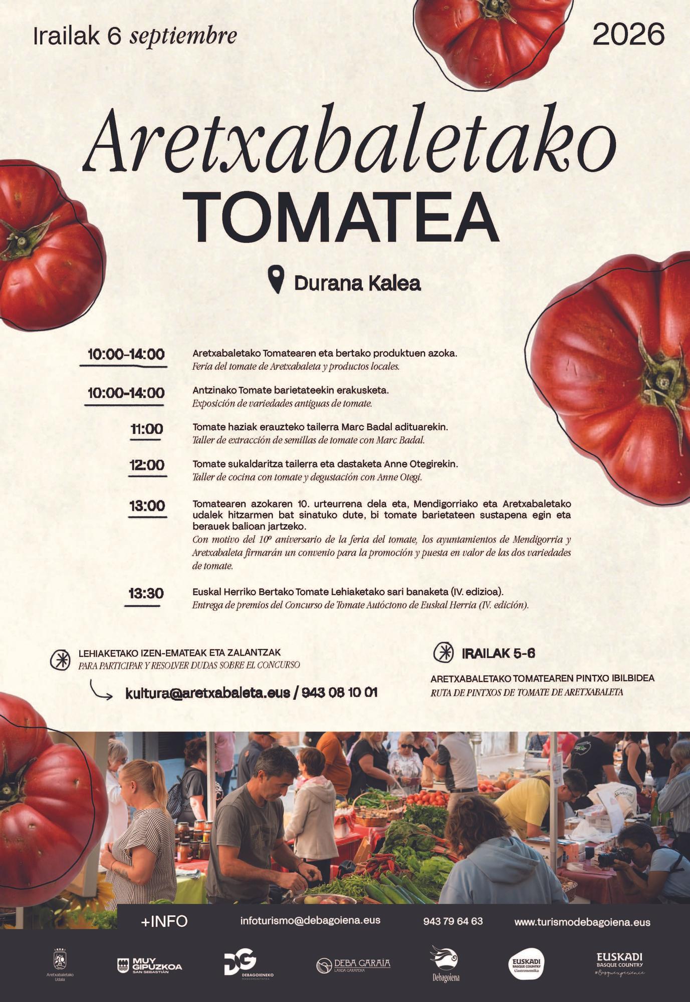 Cartel que anuncia la décima edición de Aretxabaletako Tomate Eguna.