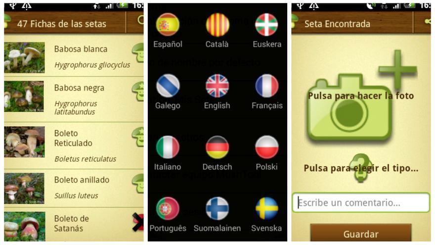 Esta app permite elegir el idioma.